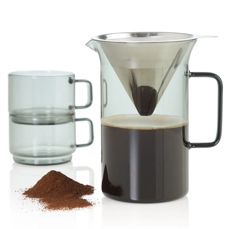 AdHoc - Zaparzacz przelewowy IMPACT, szary 600ml