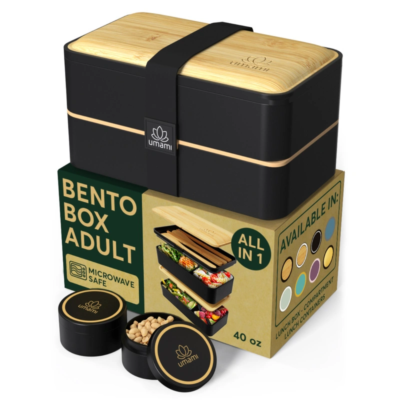 UMAMI - Lunchbox Original - Black & Bamboo - 1200 ml