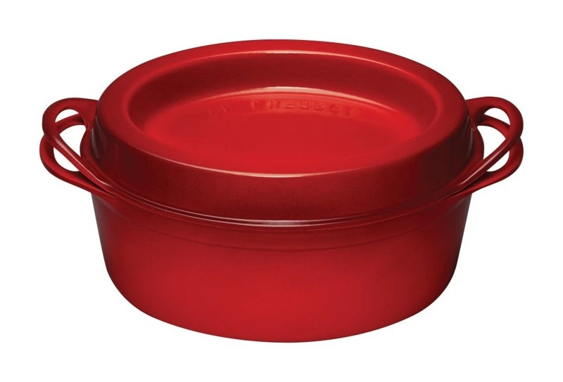 Le Creuset - brytfanna żeliwna emaliowana Signature doufeu owalna 30 cm 5,7 l wiśniowa
