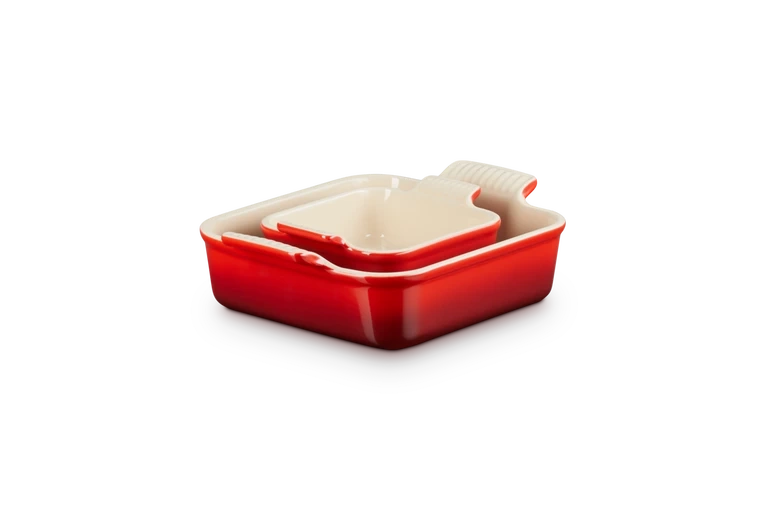 Le Creuset - Zestaw 2 Form Kwadratowych do Zapiekania 13 / 20 cm Wiśniowy