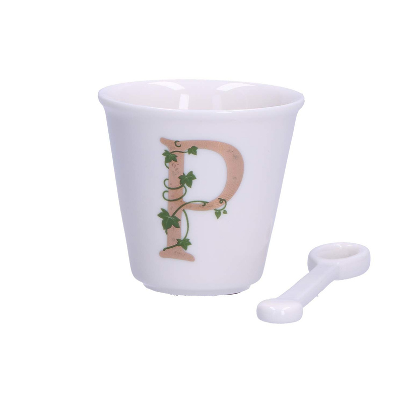 La Porcellana Bianca - filiżanka z łyżeczką 75 ml, Wzór P Unico