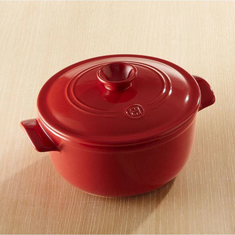Emile Henry - Okrągły garnek ceramiczny 5,3L - czerwony