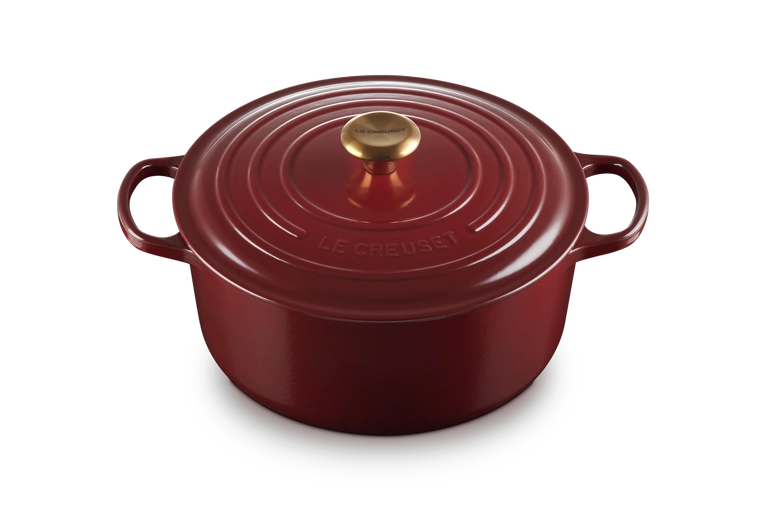 Le Creuset brytfanna żeliwna emaliowana Signature okrągła 24 cm 4,2 l garnet