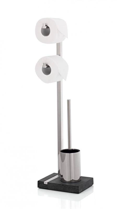 Blomus - stojak na papier toaletowy 2 rolki i szczotka do WC Menoto mat