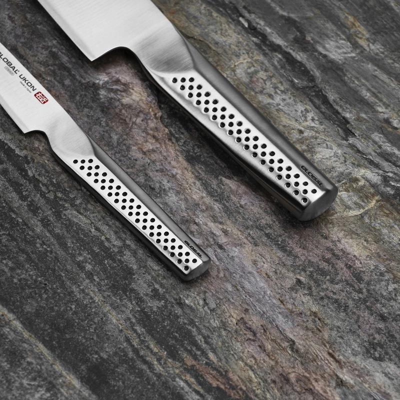 Global - Ukon Zestaw Nóż Szef kuchni 20 cm + Nóż do obierania 9 cm