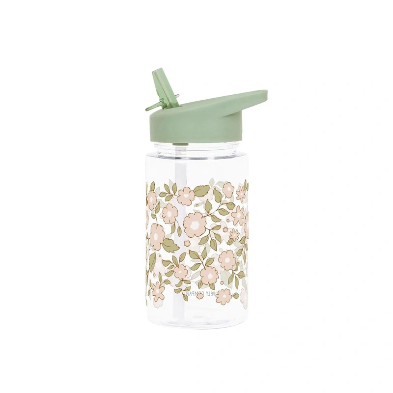 A Little Lovely Company - Butelka z ustnikiem dla dzieci BLOSSOMS SAGE 450 ml