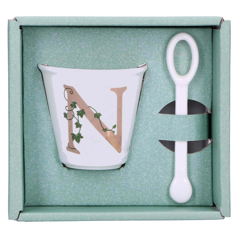 La Porcellana Bianca - filiżanka z łyżeczką 75 ml, Wzór N Unico