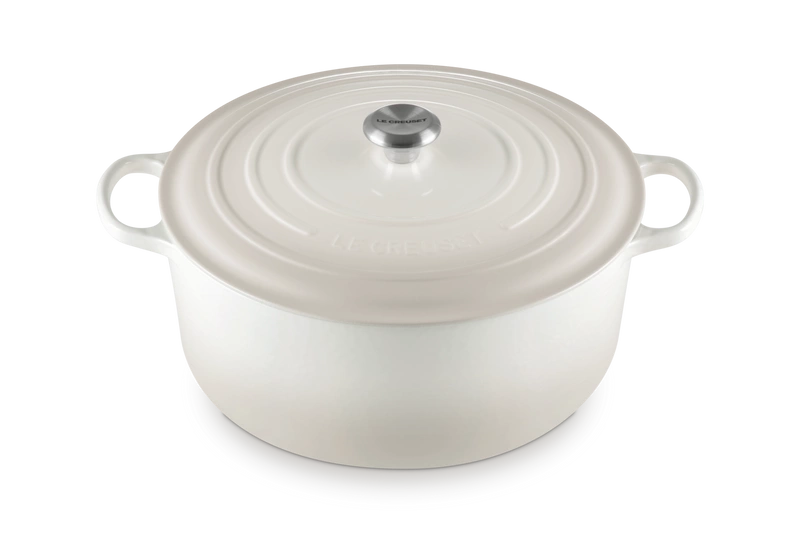 Le Creuset brytfanna żeliwna emaliowana Signature okrągła 34 cm 12 l meringue
