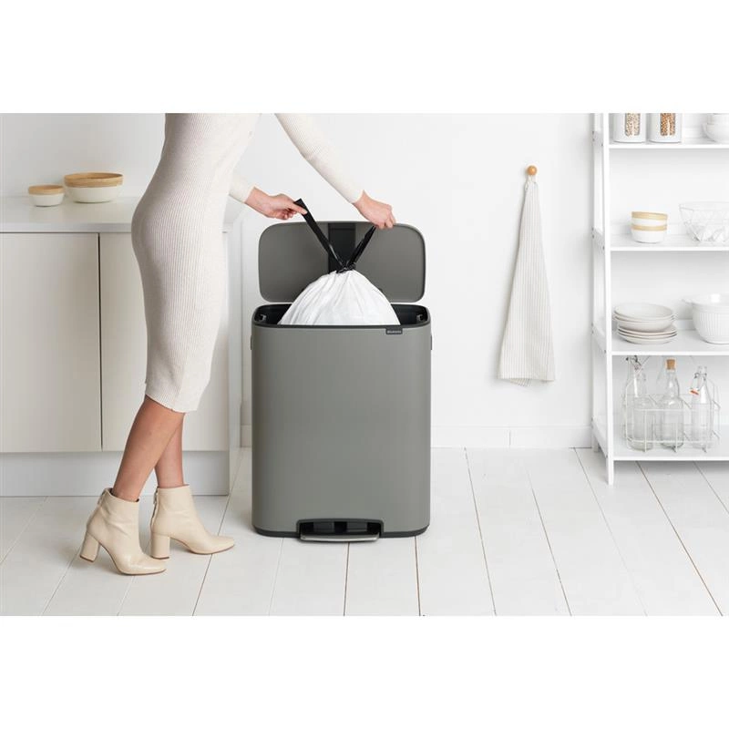 Brabantia - kosz na śmieci pedałowy Bo 60L mineralny szary
