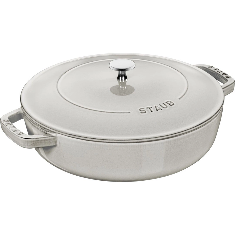 Staub - żeliwna patelnia do duszenia z pokrywką 28 cm, truflowy