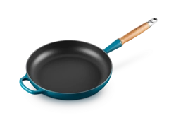 Le Creuset - patelnia żeliwna z drewnianym uchwytem 28 cm Deep Teal