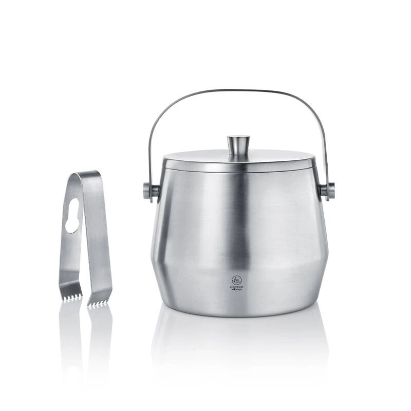 Leopold vienna - Wiaderko do lodu 1L ze szczypcami - stal matowa