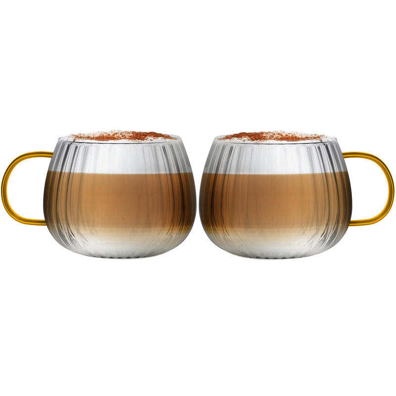 Vialli Design - Komplet 2 szklanek z żółtym uchem 350 ml Tulip