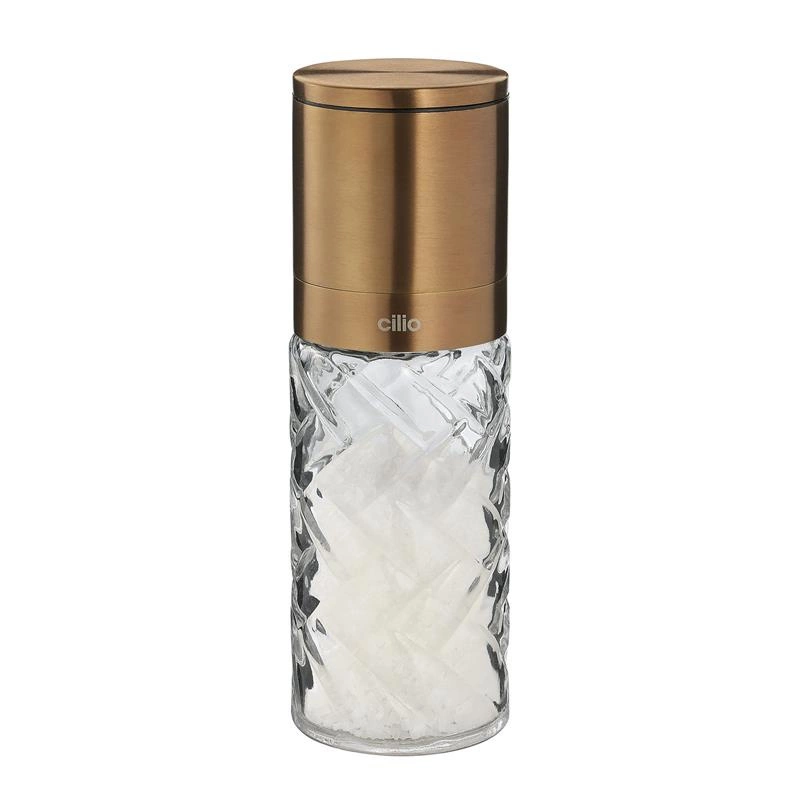 Cilio - młynek do soli lub pieprzu, szkło/stal nierdzewna, śred. 5,5 x 16 cm, kolor miedziany Cristallo