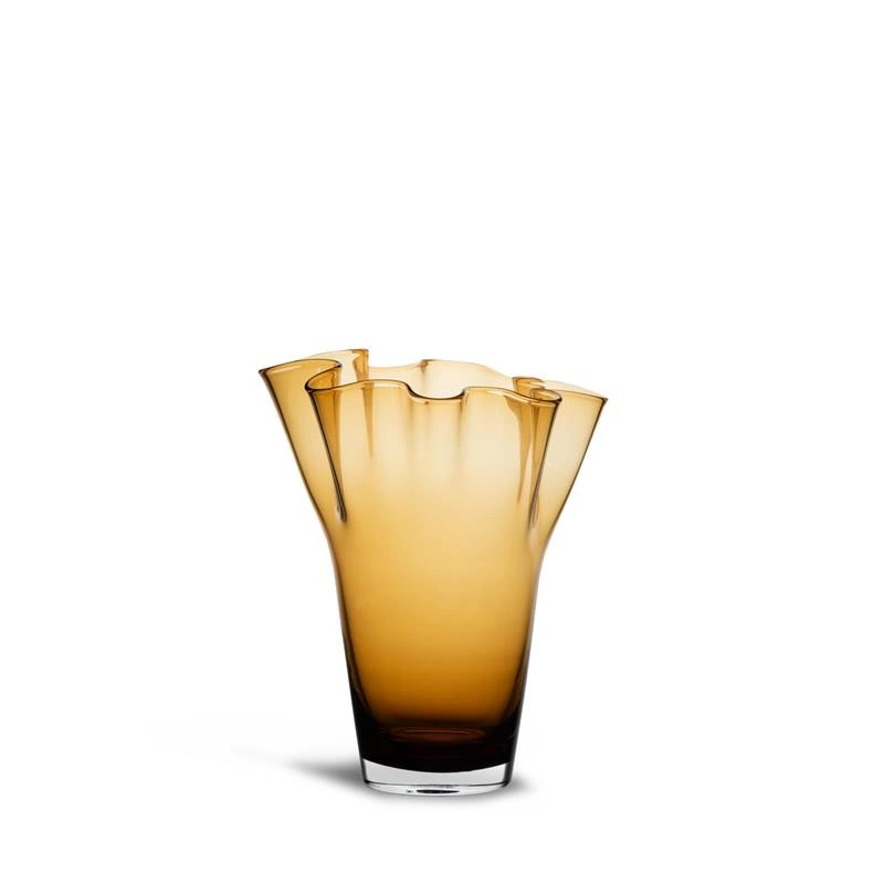 Sagaform - wazon, szkło, 20 x 20 x 24,5 cm, przezroczysty pomarańczowy Viva