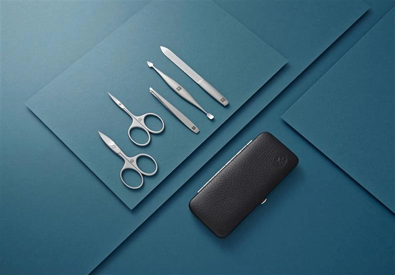 Zwilling - zestaw do manicure - czarne skórzane etui, 5 elementów Twinox