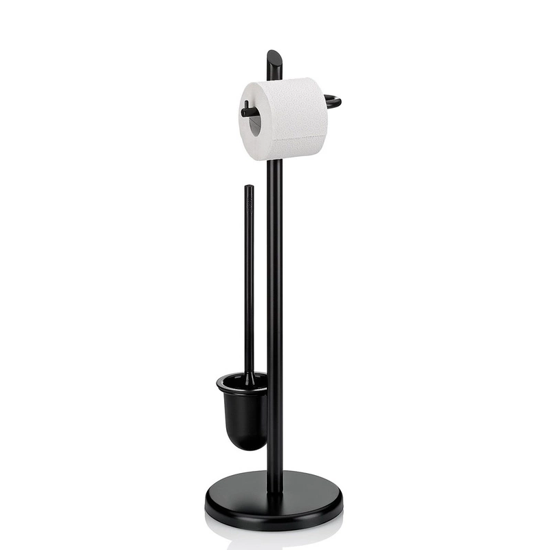 Kela - Stojak WC+szczotka toaletowa stal czarny Ken