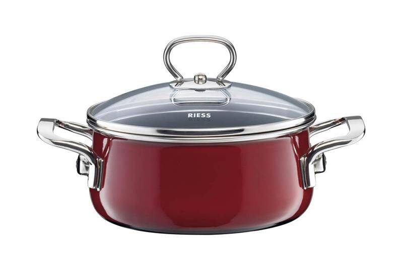Riess - Garnek Riess niski z pokrywą 16cm Rosso