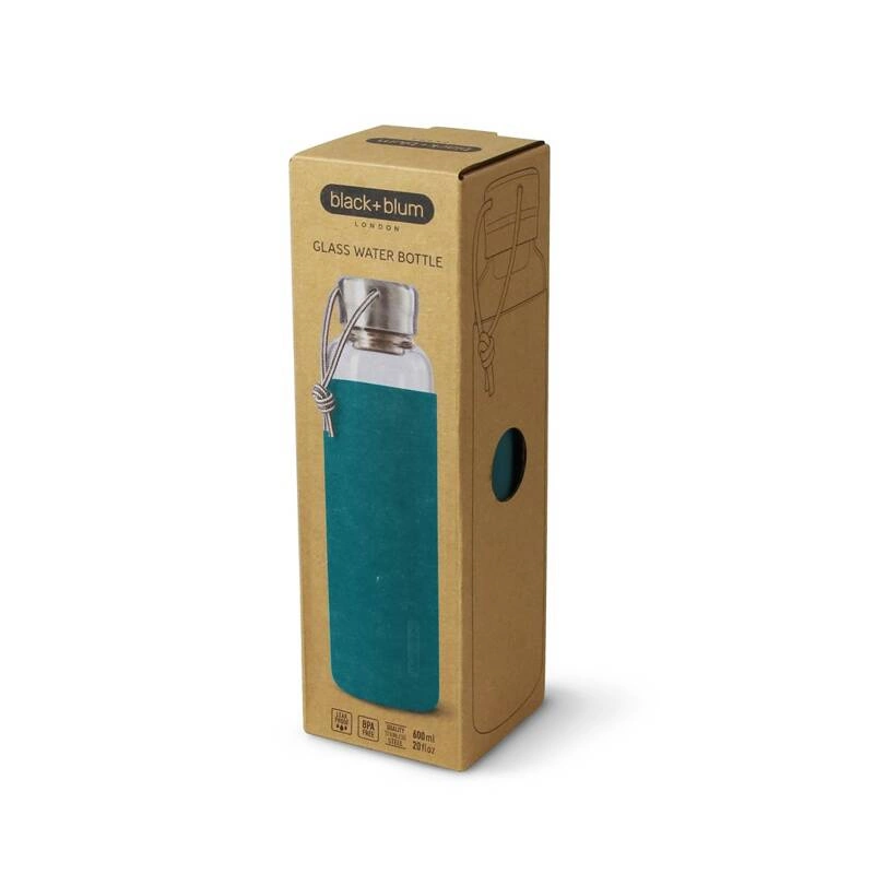 Black & Blum - Butelka szklana na wodę 600ml, morska