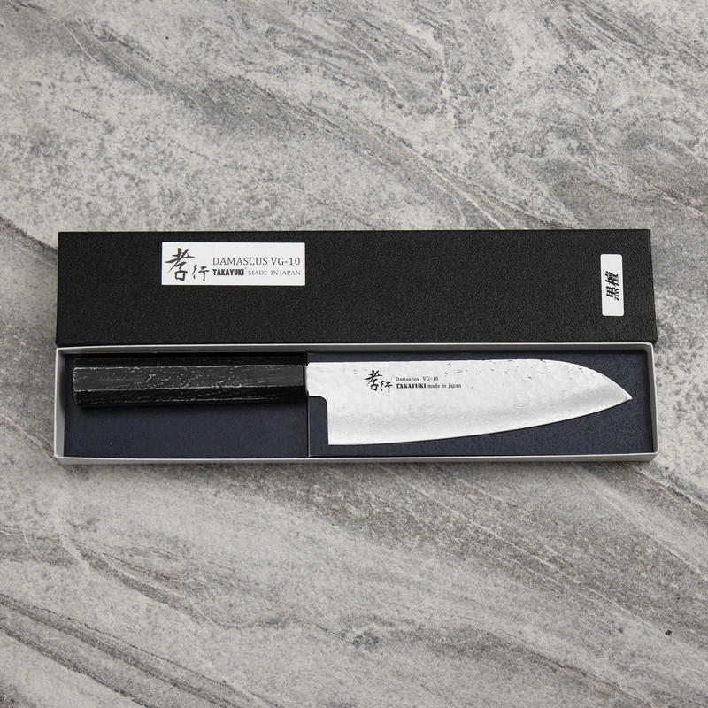 Sakai Takayuki - Nanairo VG-10 Ebony Nóż Santoku 17 cm
