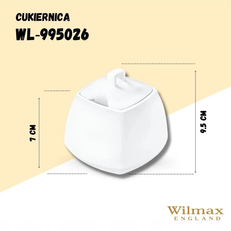 Wilmax - Cukiernica porcelanowa 340 ml Square