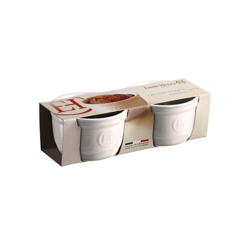 Emile Henry - Zestaw dwóch miseczek do zapiekania typu ramekin - N°9 - biały