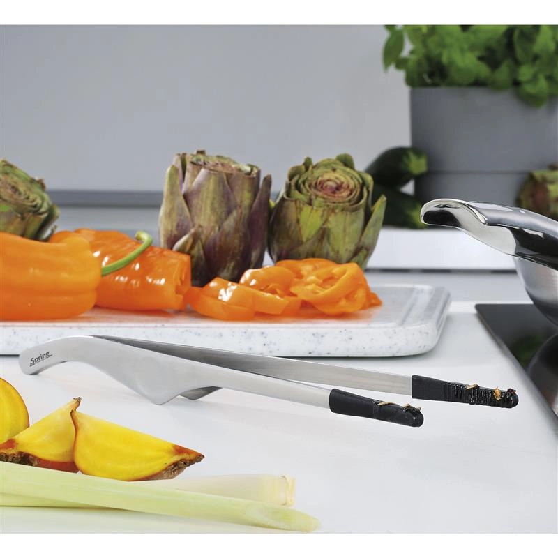 Spring - szczypce z silikonowymi końcówkami, stal nierdzewna/silikon, 22 cm TOOLS FUSION2+