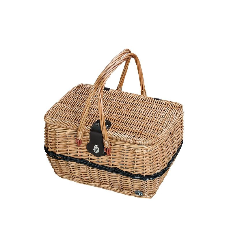 Cilio - kosz piknikowy dla 4 osób, 40 x 28 x 25 cm, jasnobrązowy Idro