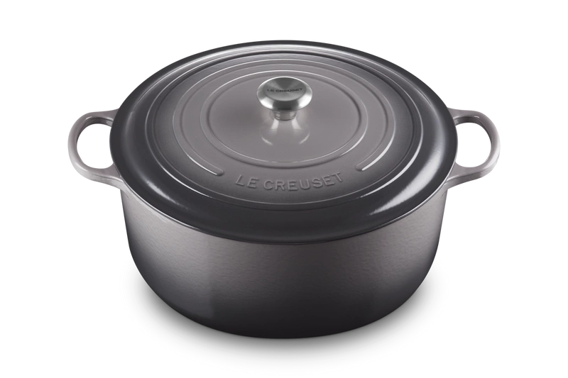 Le Creuset brytfanna żeliwna emaliowana Signature okrągła 34 cm 12 l flint