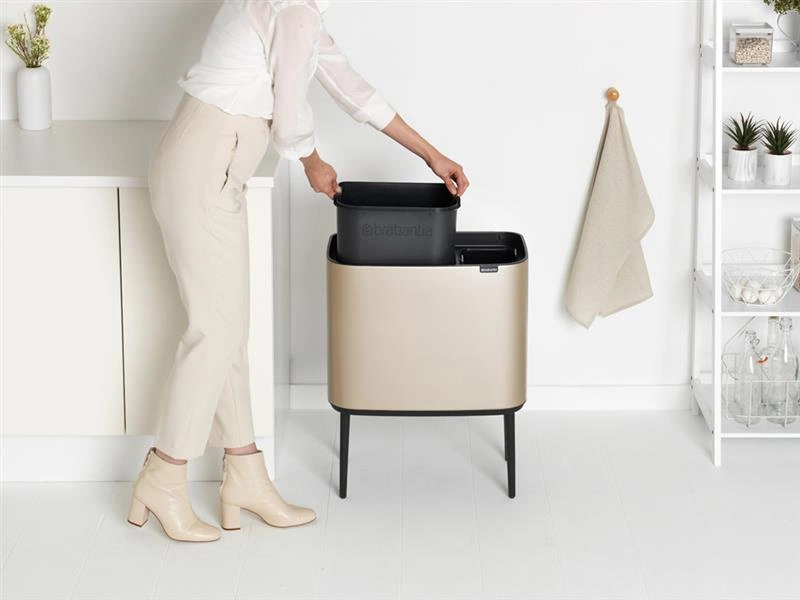 Brabantia - Kosz na śmieci Touch Bin Bo 11L+23L Szampański