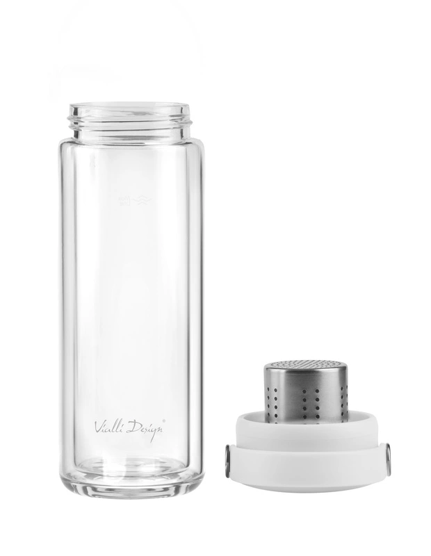 Vialli Design - Butelka z podwójną ścianką i zaparzaczem Fuori 350 ml biała