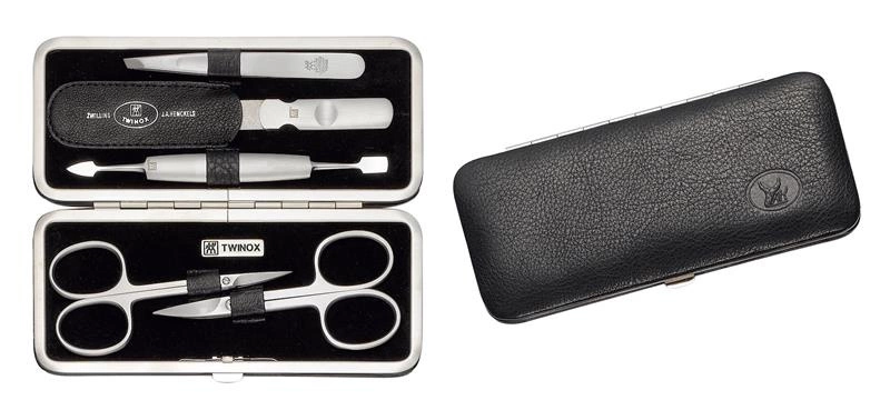 Zwilling - zestaw do manicure - czarne skórzane etui, 5 elementów Twinox