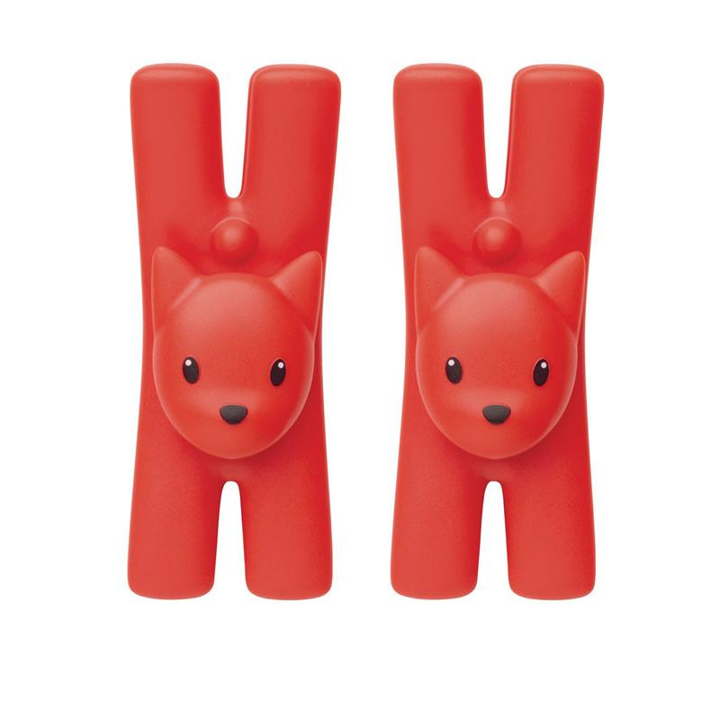 A di Alessi - 2 klipsy czerwono-pomarańczowe LAMPO