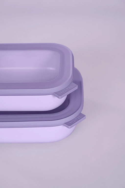Mepal - Zestaw 3 misek Cirqula prostokątna 500 1000 2000 Nordic Lilac