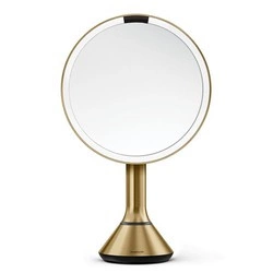 simplehuman - Lustro z czujnikiem SENSOR z kontrolą natężenia światła, mosiądz