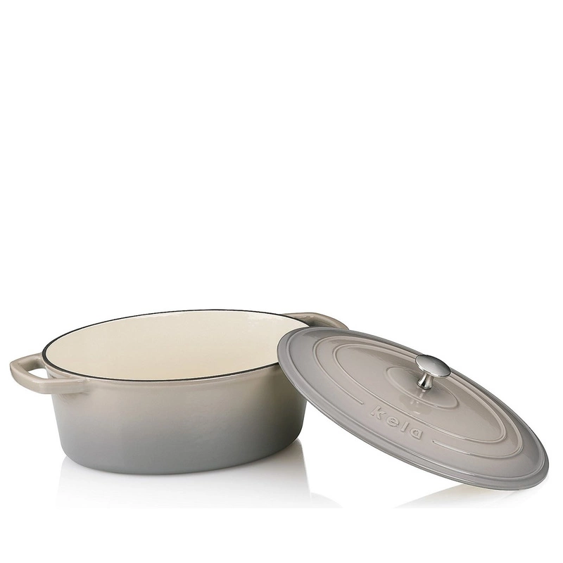 Kela - Brytfanna owalna z pokrywą 4 l szara Calido