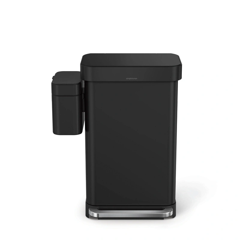 Simplehuman - Pojemnik na kompost 4l, czarna stal nierdzewna