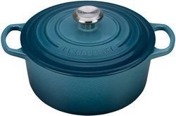 Le Creuset - brytfanna żeliwna emaliowana Signature okrągła 22 cm 3,3 l deep teal