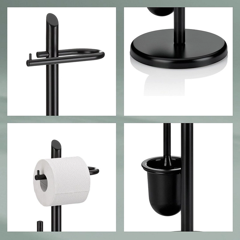 Kela - Stojak WC+szczotka toaletowa stal czarny Ken