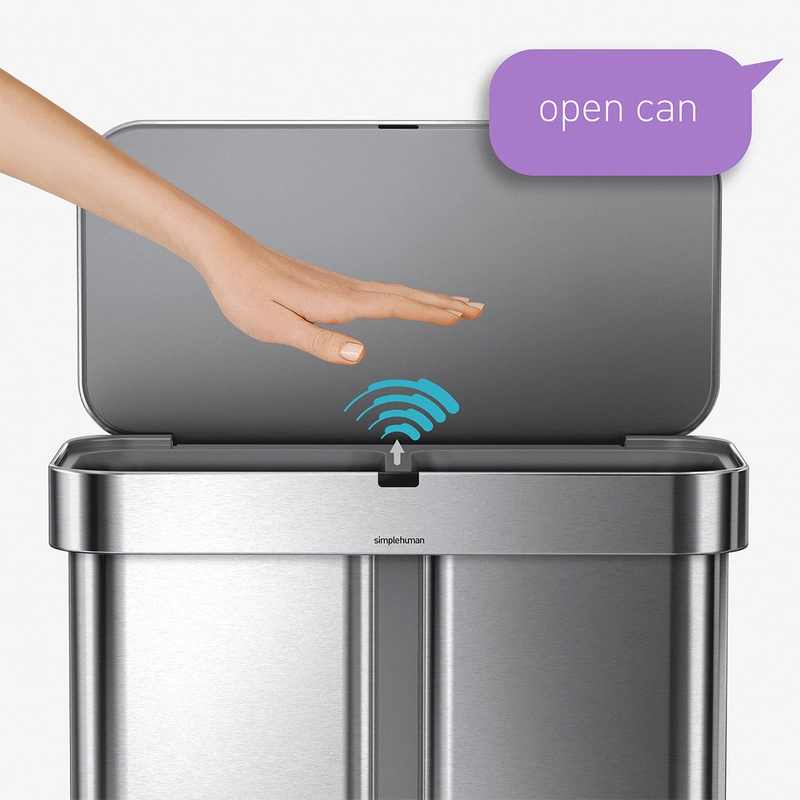 simplehuman - Kosz na śmieci 58L LINER POCKET RECYCLER - sensor