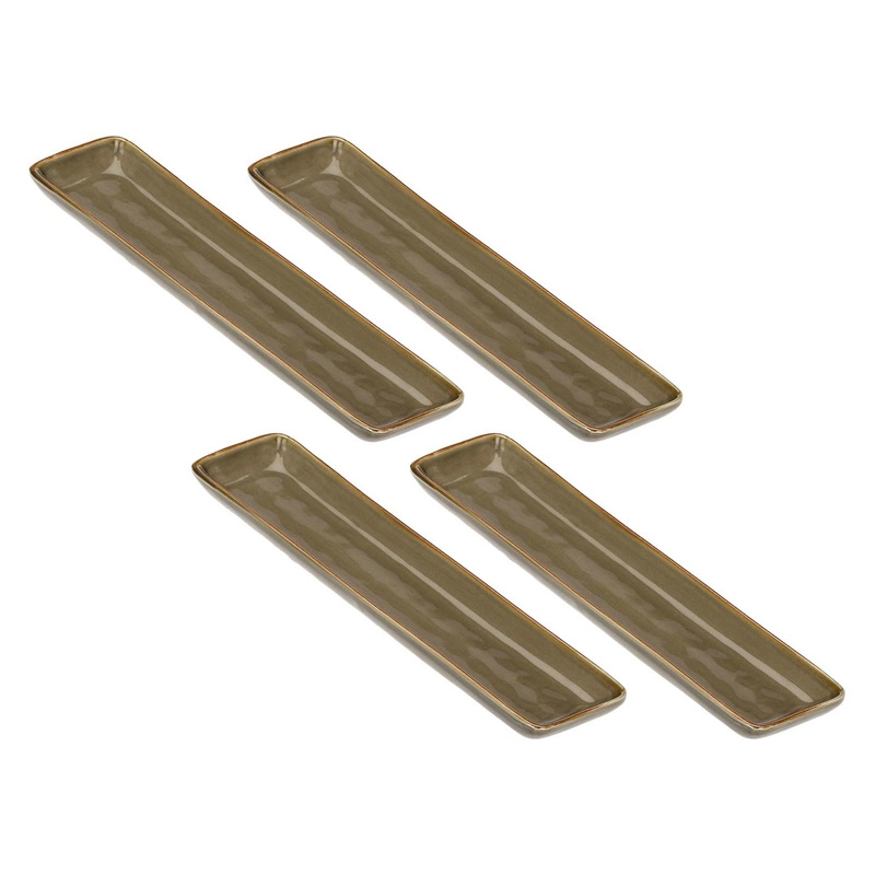 Rose&Tulipani - zestaw 4 tac prostokątnych 32x8 cm Concerto Grigio Tortora