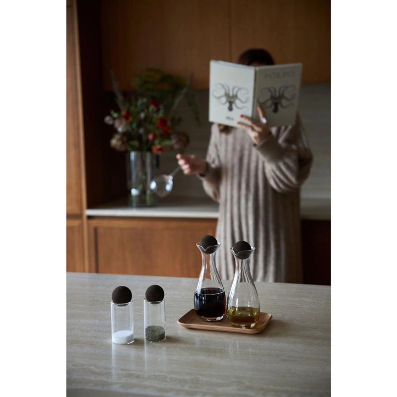 Sagaform - zestaw do soli i pieprzu, 2 szt., szkło borokrzemowe/korek, śred. 4,5 x 11,5 cm Nature