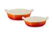 Le Creuset - Kamionkowy zestaw 2 okrągłych form do pieczenia Heritage 20cm/24cm Płomienny