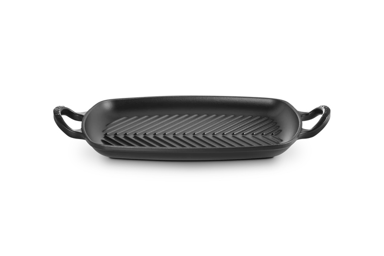 Le Creuset - patelnia żeliwna grillowa z dwoma uchwytami 30 cm Czarny Mat