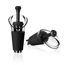 VACU VIN - Korek próżniowy z nalewakiem do wina czarny