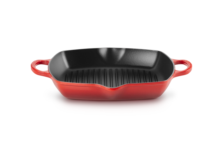 Le Creuset - patelnia żeliwna grillowa z dwoma uchwytami 30 cm Wiśniowa