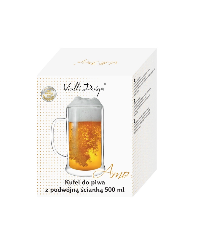 Vialli Design - Kufel do piwa z podwójną ścianką 500ml AMO