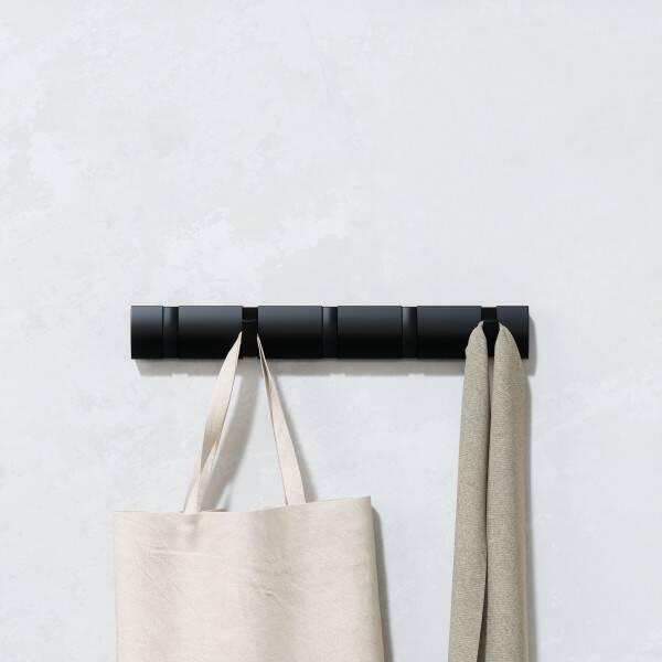 Umbra - Wieszak 5 haków czarny, FLIP