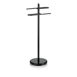 Kela - Wieszak na ręczniki podwójny metal czarny Ken