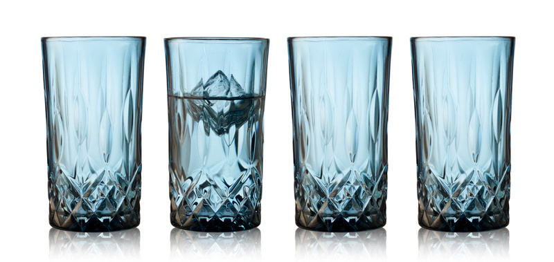 Lyngby Glas - Szklanki do koktajli Sorrento 380 ml 4 sztuki niebieskie
